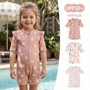 Lace One-Piece Girls' Swimsuit 2026 New Anti-Chlorine and Sun Protection Children's Swimsuit 1-8 Years Old
