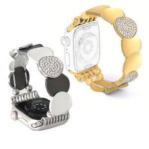Cross-Border Fashion Metal Smart Watch Band Suitable for Apple 38-49mm Watch Faces and Samsung Huawei 20mm Interface