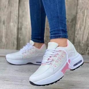 Foreign trade plus size 2023 Europe and the United States new casual sneaker women fly woven wedge heel round head lace mesh breathable women's shoes