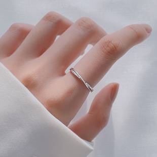 925 Sterling Silver Ring Women's High-End Plain Ring Fashion Stylish Niche Accessible Luxury Design Exquisite Ins Index Finger Ring