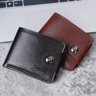Men's Wallet Multi Card Casual Men's Wallet Short New Ticket Clip Coin Purse Double Line Card Bag Wallet Wholesale