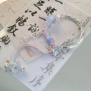 New Chinese Beaded Purple Smoke Rain Orchid Bracelet Female Niche Design Antique Cool High-end All-match Bracelet