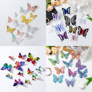 3D Stereo Butterfly Wall Stickers Wall Decoration High-End Artificial Single-Layer Creative Home Accessories Pvc Decorations