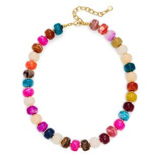 Amazon Bestseller Exaggerated Colorful Necklace Handmade Beaded Heart Pendant Fashionable Simple Clavicle Chain