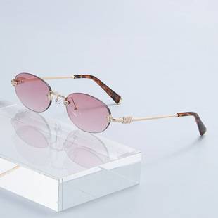 Zhang Yuanying's Same Style High-End Rimless Sunglasses New Style Plain Glasses Frame Accessible Luxury Internet Celebrity Old Money Style Sunglasses for Women