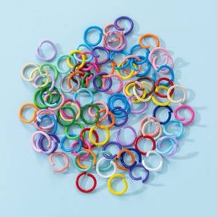 DIY Jewelry Accessories 1.2*10mm Metal Paint Single Circle Connecting Ring with Handmade Hanging Ring Colorful Open Ring