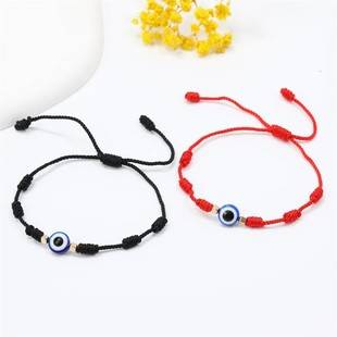 Amazon Explosive Devil's Eye Bracelet Turkish Blue Eye Bracelet Adjustable Red Rope Woven Evil Eye Bracelet