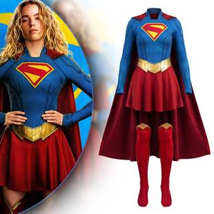 Halloween Super Girl Cosplay Costume Supergirl Children's Adult Anime Bodysuit Cloak Role-Playing Outfit