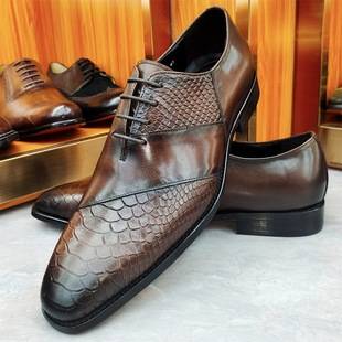 Luxury Designer Original Adult Social Men Leather Shoes Elegant Italian Genuine Leather Oxford Shoes Party Dress Shoes