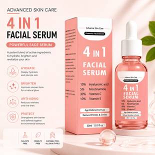 Cross-border Face Essence 4 in 1 Face serum Compact Essence Liquid Liquid Brightening Moisturizing Multi-effect