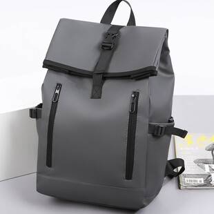 New simple men's backpack, large-capacity casual travel bag, commuter laptop backpack, lightweight college student schoolbag