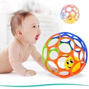 baby gum rattle hand ball children's grip training hole ball baby toys soft rubber ball