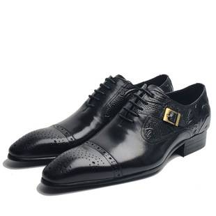 Classic Luxury Men's Shoes Oxford Wedding Party Formal Genuine Leather Dress Shoes European Style Men's high quality New Style