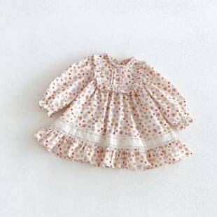 [No Returns or Exchanges] Girls' Floral Dress 2026 New Autumn Baby Lace Princess Dress Zqq6299