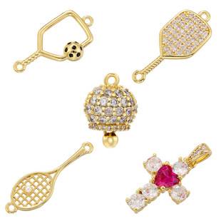 Simple ins style badminton racket pendant street hip hop cross small Bell jewelry accessories VD1440-1444
