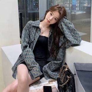 2025 Spring and Autumn New Denim Jacket Retro Korean Style Elegant Female Niche Design Casual Loose Slim Jacket