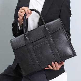 Genuine Leather Handbag for Men, High-End Casual Fashion, Large Capacity Business Computer Bag, Cowhide Men's Briefcase, Custom-Made