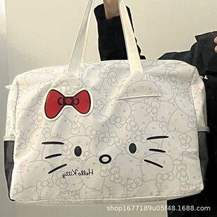 Hellokitty Travel Bag Cartoon Cute Suitcase Shoulder Carry Gym Bag Travel Bag Large Capacity Crossbody Bag