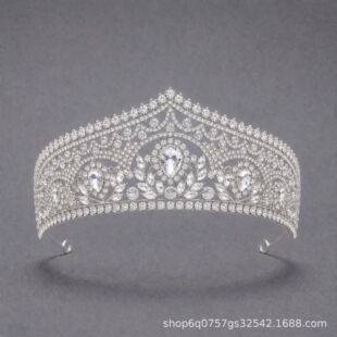 New high-end birthday princess crown headpiece for children and adults, suitable for parties, performances, and weddings, gold rhinestone crown
