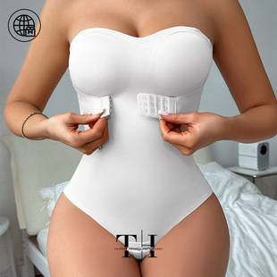 Skims Amazon Body Shaper Women's Invisible Shoulder Strap Anti-slip Strip Belly-breasted Compression Tunic