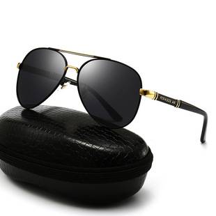 Metal Polarized Men's Sunglasses Men's Metal Sunglasses Goggles Driving Goggles Retro Large Frame Glasses