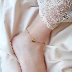 Titanium Steel Non-fading Plated 18K Gold Love Anklet Women's ins Cold Style Mori Style Simple New Internet Celebrity Trendy
