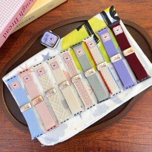 Suitable for Apple Watch Series 1-12/Ultra3/Se3 Magnetic Buckle Nylon Braided Cake-Style Strap