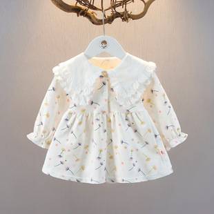 Girls' Spring Floral Skirt, Fashionable Spring Clothes, Baby Girl's Korean Style Dress, Baby Spring Clothes