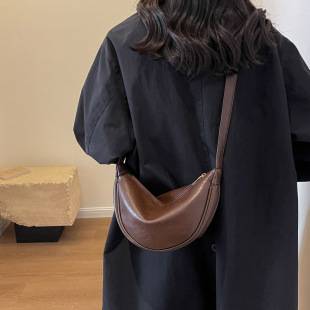 Solid Color Simple Elegant Commuter Dumpling Bag Women's 2024 Winter New Handbag All-match Shoulder Crossbody Bag