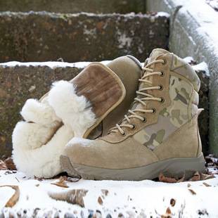 Winter New Velvet Men's Cotton Shoes, Goatskin One-Piece Ultra-Thick Wool Boots, Northeast Outdoor Non-Slip and Cold-Proof Boots