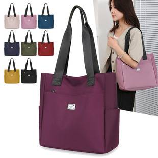 2024 New Mom Bag Women's Bag Nylon Shoulder Bag Fashion Large Capacity Handbag Oxford Cloth Tote Bag Wholesale