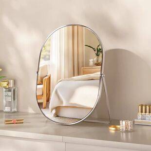 Iron Art Makeup Mirror, Retro High-Definition Mirror, Foldable Desktop Beauty Mirror, Light Luxury Dormitory Bedroom High-End Makeup Mirror