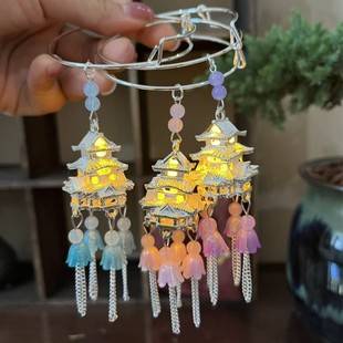 Ancient Style Luminous Bracelet, Tengwangge, Jiuxiu Tower, Yellow Crane Tower, Lighted Bracelet, Bracelet, Pendant, Mixed Batch