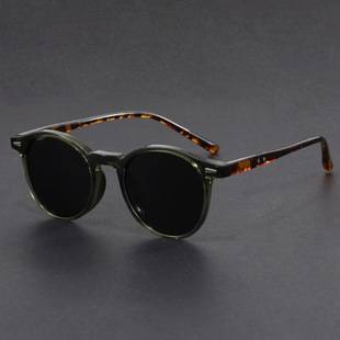 Korean Style Ultra-Light Sunglasses with Round Frames, Anti-Uv Sunglasses, Retro Trendy Fashion, Sun Protection for Men and Women, Slimming and Versatile
