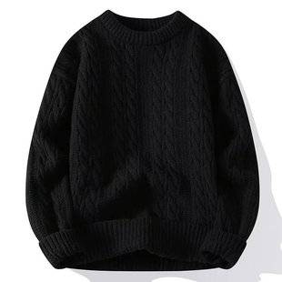 2024 Men's Japanese Style Twist Loose Sweater Men's Autumn and Winter New Long Sleeve Sweater for Couple Crewneck Top Trendy