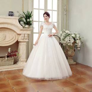 2026 Spring New Plus Size Wedding Dress Slim Fit Floor-Length Lace Floral Off-Shoulder for Women