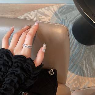 Ladyunicorn personality simple cross full diamond ring exquisite zircon open index finger ring jewelry