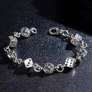 Fashion Dice Bracelet, Cross Bracelet, Couple Style Jewelry, Trendy Retro Personality, Stylish Punk Hip-Hop Accessories