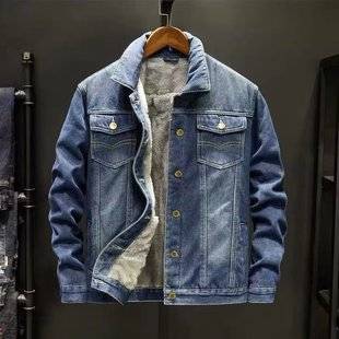 Autumn and Winter New Style Velvet Denim Jacket for Men, Plus Size Jacket, Cotton Coat, Thickeneded Warm Clothes, Trendy