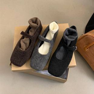 High-end Western-style Mao Mao Mao Shoes Women's Outer Wear 2024 New Autumn and Winter French Retro Elegant Flat Mary Jane Shoes