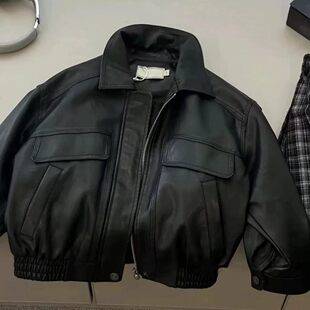 Boys' Spring and Autumn Leather Jacket 2026 New Korean Style Autumn Cool Leather Jacket Pu for Kids