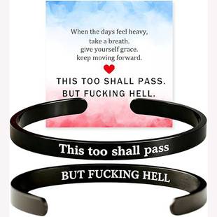 Cross-Border Wholesale Colorful Stainless Steel Open C Bracelet for Women, Motivational Bracelet with a High-End Feel, Holiday Gift Bracelet