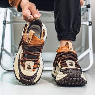 European Men's Shoes 2025 Spring and Summer New Thick-Soled Heightening Daddy Shoes Men's Trbottomy Casual Sports Shoes