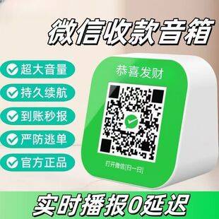 Payment Reminder Speaker, Two-In-One Bluetooth Voice Announcer, Qr Code Mobile Scanning Device for Vendors