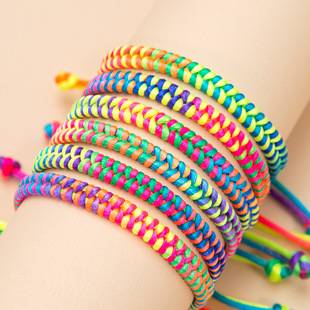 Dragon Boat Festival Colorful Rope Bracelet Braided Five-Color Ethnic Style Colorful Rope Dragon Boat Festival Batch Men's and Women's Adult Jewelry