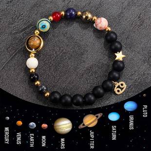 Factory Wholesale Twelve Zodiac Signs Bracelets, Eight Planets of the Universe, Cross-Border Bracelets, European and American Foreign Trade Hot-Selling Men's Jewelry