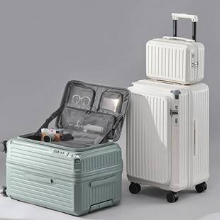 2026 Side-Opening Suitcase 28inch Extra-Large Capacity Thickened Trolley Case Five-Wheel Travel Suitcase Expandable Password Lock Suitcase