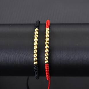 Red Woven Bracelet, Niche and Simple Style, Adjustable Red Bracelet with Round Beads for the Year of Birth