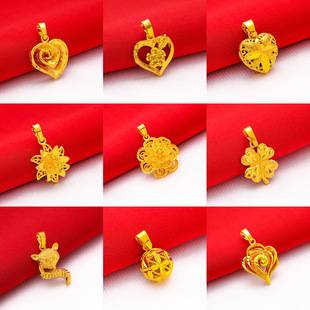 Copper gold-plated Lou empty transfer bead pendant female Vietnam sand gold necklace water wave chain live spell more jewelry wholesale
