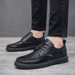 Black British-Style Leather Shoes for Men, Autumn 2026 New Model, Men's Business Casual Shoes, Korean Style Trendy Versatile Youth Shoes